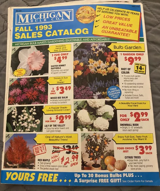 Michigan Bulb Company Fall 1993 Sales Catalog Seed Garden