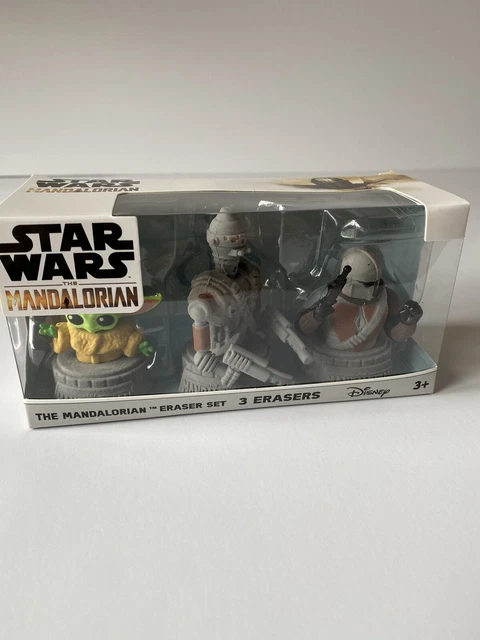 starwars mandalorian erasers set 3pc set new disney