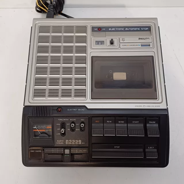 Philips N2229 Cassette-Recorder TESTED Audio Visual Vintage Electronic Automatic