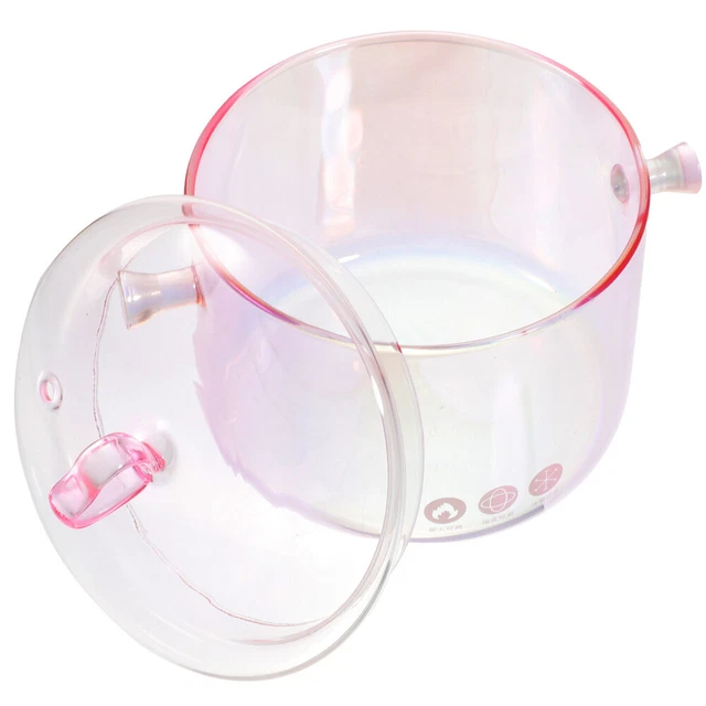 Olla de fideos transparentes tazón de vidrio transparente olla de doble mango ramen