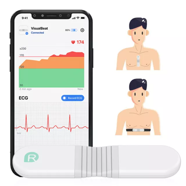 Pulsgurt Herzfrequenzmesser mit Vibrationsalarm, APP mit EKG Funktion EKG Gerät