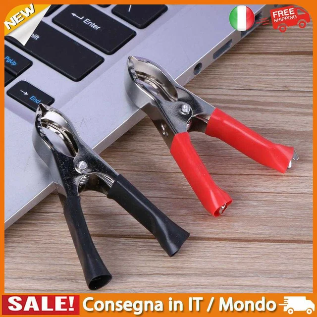 IT 2Red+ 2Black 30A 75mm Nickel Coated Car Battery Test Clips Alligator Clamps