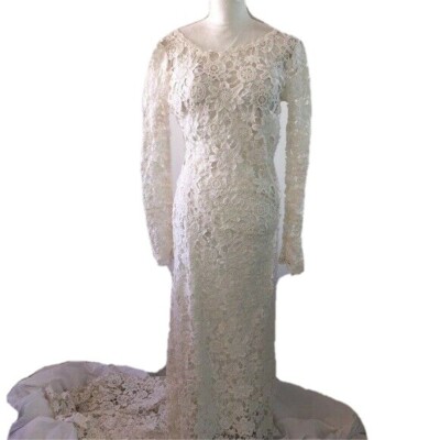 Dreamers & Lovers Clover Wedding Dress Vintage Inspired Backless Crochet White
