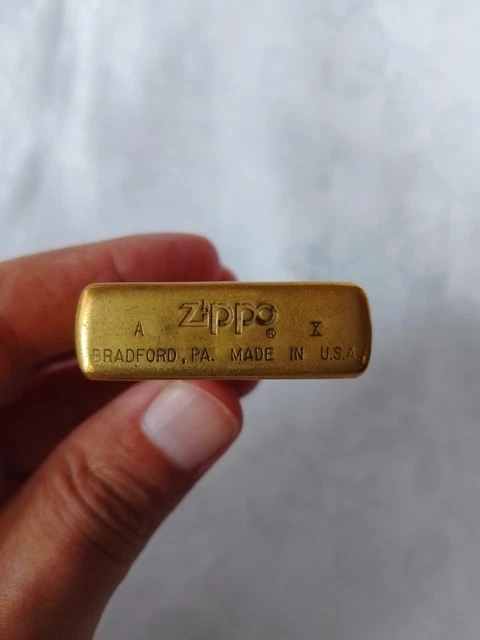 Vintage   Solid  Brass  Zippo Ligter- X . Made in Bradford, USA -Working - Rare