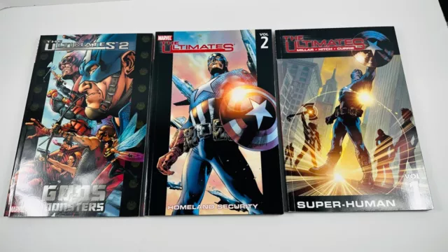 Lot of 3 The Ultimates Vol. 1-2 SET & Gods & Monsters  TPB Marvel Comics 2010