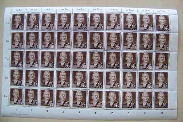 DDR 1953 kpl. Bogen Mi 354 ** mit  WZ Y I DV+ DZ ; MW 46,10 € lesen !!