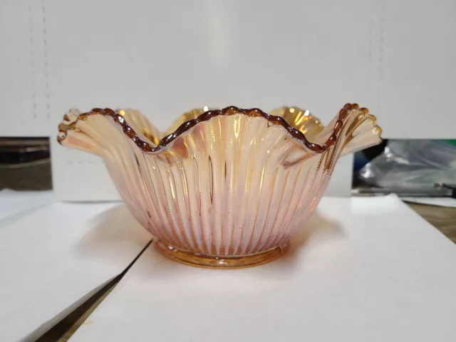 Beautiful 1906 Carnival Glass Bowl, Federal Glass Marigold,fruit candy decor