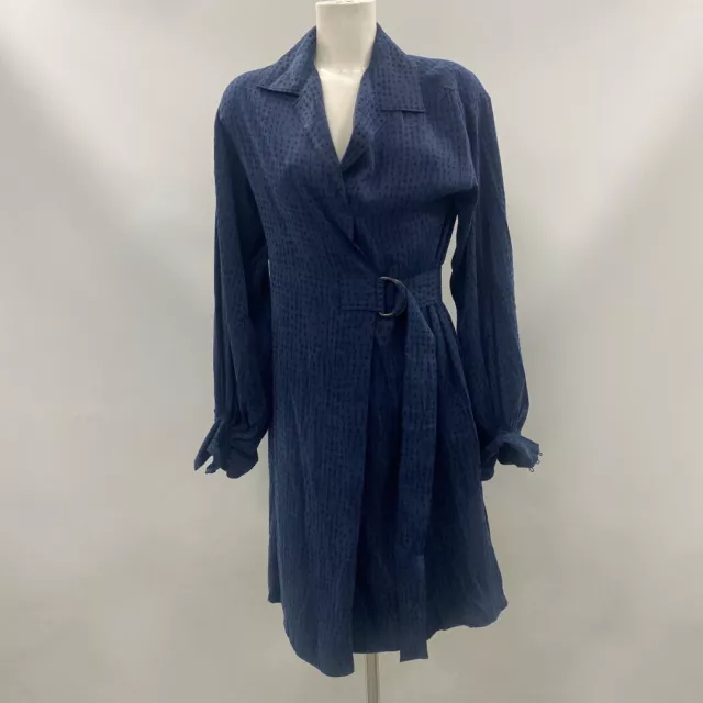 Ted Baker Blue Patterned Wrap Dress Size 1 UK8 Womens RMF52-ER