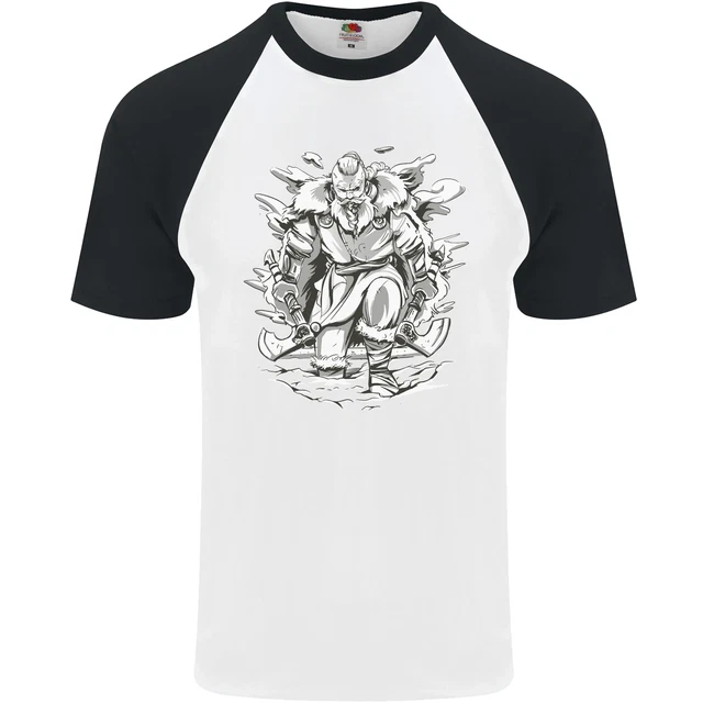 Viking Warrior Valhalla Odin Ascia Palestra God DA UOMO S/S Baseball T-Shirt