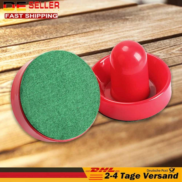 UN3F 2Pcs 75mm Air Hockey Tisch Filz Pusher mit 2 Stück 63mm Puck Mallet Goalies