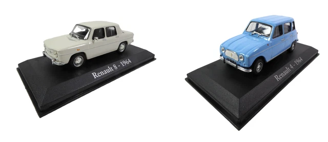 Lot de 2 Voitures Miniatures Renault 4L + R8 - 1/43 Model Car LRBA9