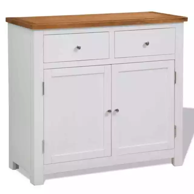 Solid Oak Wood Sideboard Storage Cabinet Furniture 90/110x33.5x70 cm vidaXL 2