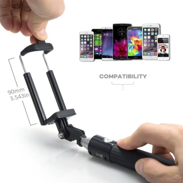 Extendable Wireless Bluetooth Shutter Selfie Monopod Stick for iPhone Samsung