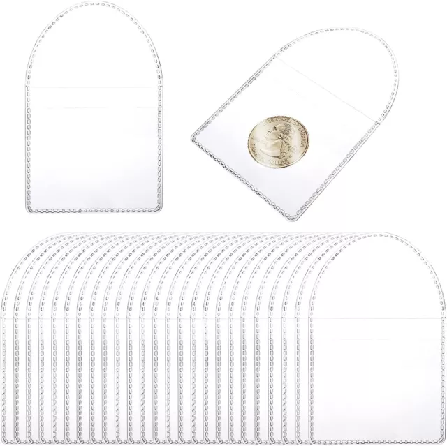TIESOME Single Pocket Coin Sleeves Holders, 50PCS 2 Inch Individual Pocket  Coin