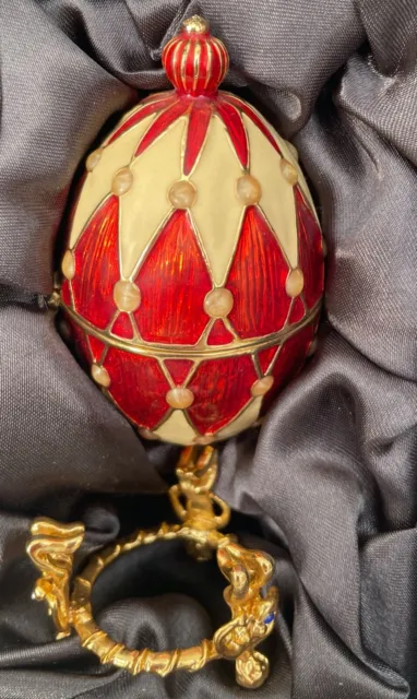Atlas Editions Fabergé Egg 'Harlequin’ In Original  Trinket Box.