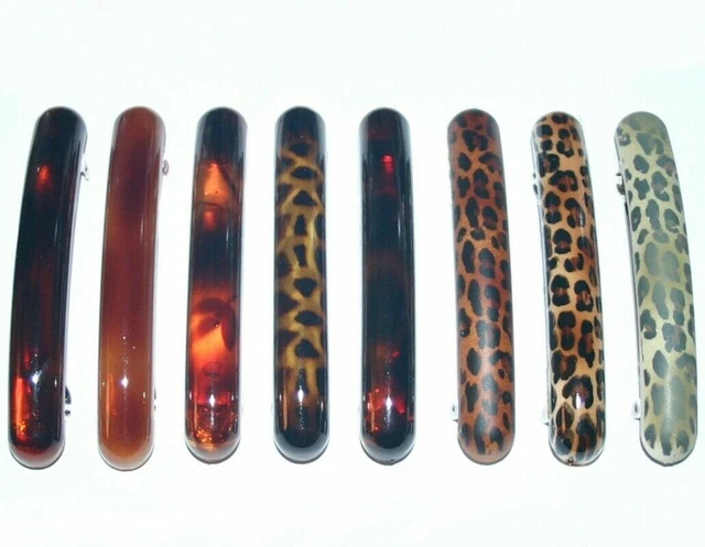 Long Large Animal Print Safari Barrette Women Metal Hair Clip New Made in France