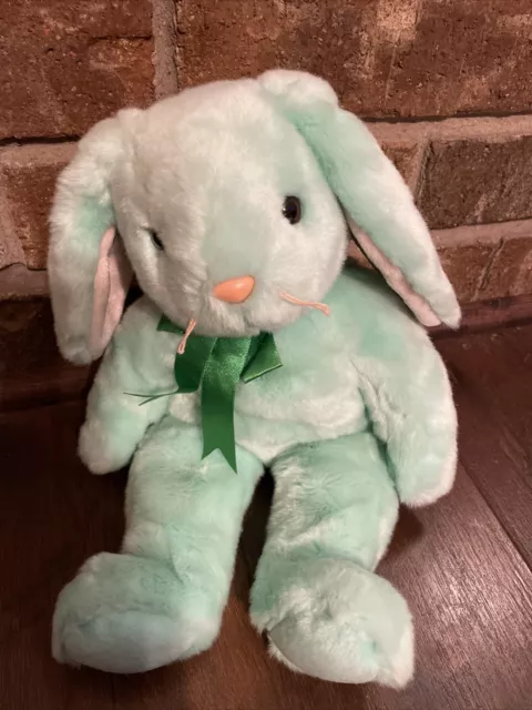 Ty Beanie Buddy - HIPPITY the Green Bunny Rabbit (14 Inch) MINT but missing tag