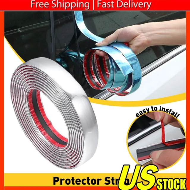 1inch Chrome Trim Molding Strip Car Door Window Bumper Side Trime Protector 16FT