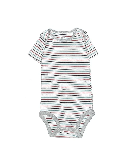Child of Mine by Carter's Boys White Short Sleeve Bodysuit 12 Months