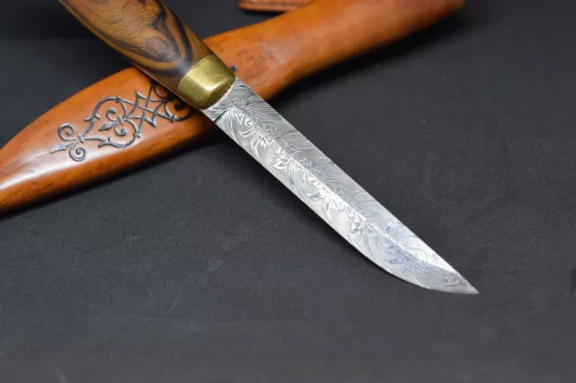 Knife, Finnish knife, collectible knife, Damascus steel, handmade knife, knife a