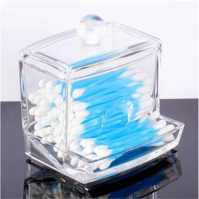 Clear Acrylic Cotton Pad Ear Bud Swab Dispenser Holder Storage Jar Organiser Box 3