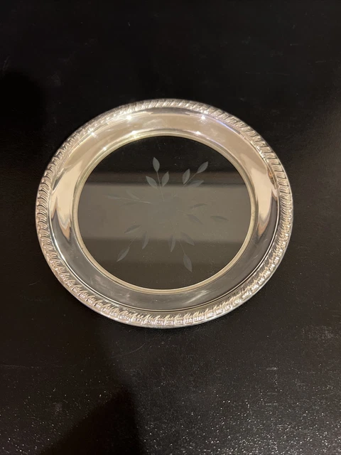Antique Signed BIRKS Cut Glass Small Plate, Sterling Silver Rim Diameter 5.5’’ Antique Signed BIRKS Cut Glass Small Plate, Sterling Silver Rim Diameter 5.5’’
