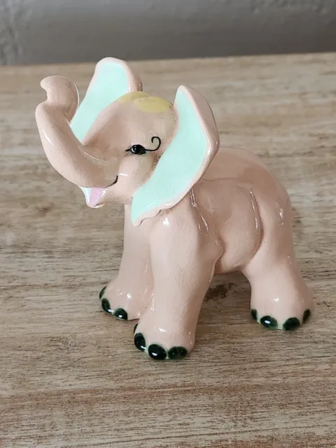 Kay Finch Elephant  California Pottery Pink Hand Painted figurine sculpture