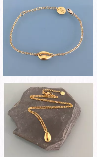 Bracelet Et Créoles Coquillage, Parure Bijoux Femme, Idée Cadeau
