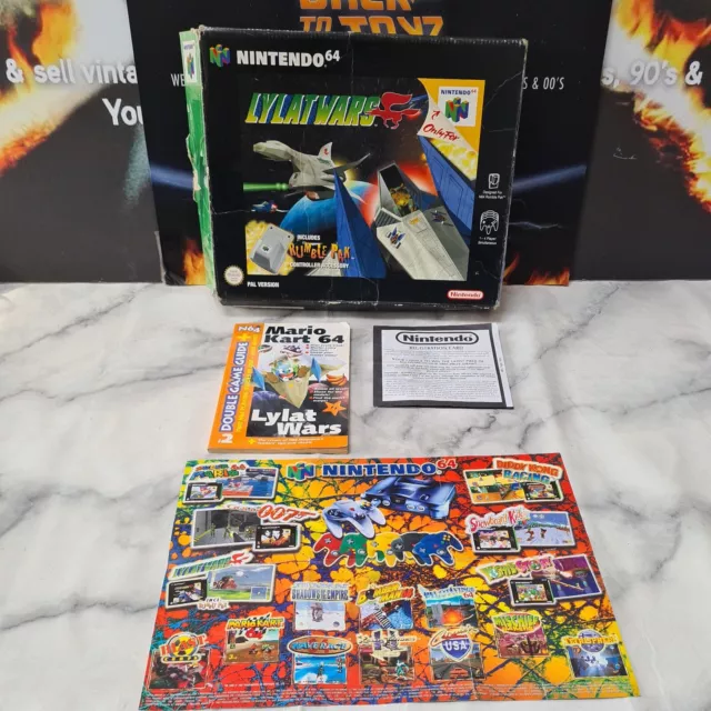Nintendo 64 N64 Bundle Lylat Wars Box Only + Offical Flyer and Guides (A49)