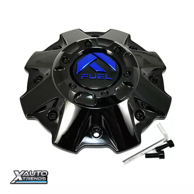 Fuel Off-Road Gloss Black Wheel Center Cap w/ Blue Logo 1001-81GBK