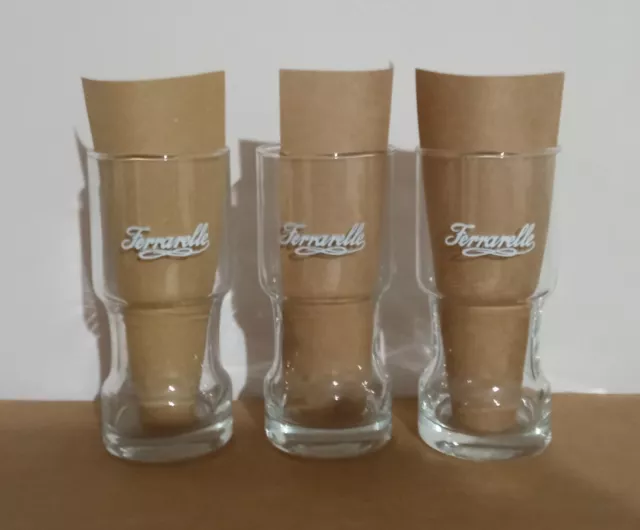 Lotto 3 bicchieri in vetro vintage pubblicitari Acqua FERRARELLE