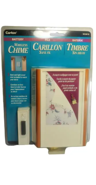 Carlon RC3610 Wood Panel Door Chime Wireless You Can Wallpaper or Paint