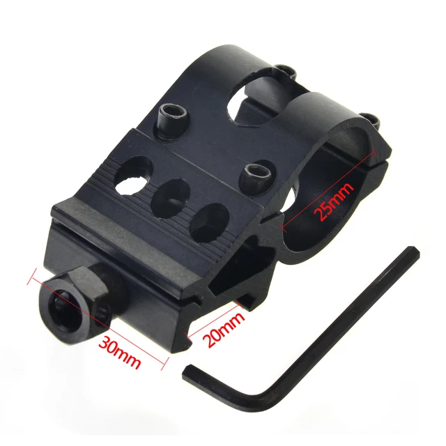 Mount Rail Tri-Weaver Aluminium 25mm - 5 Positions - Pour Lampe/laser Sur Fusil/carabine - Noir