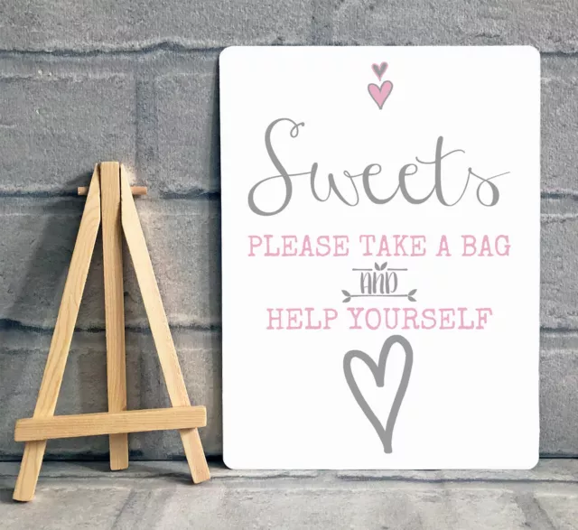 A5 Metal Sweet Table Candy Buffet Sign Wedding Party Baby Shower Christening