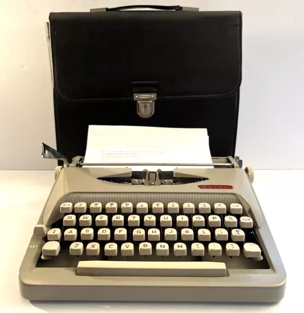 Mid-century Danish Modern Royal Crescent Typewriter Clean & Working New Ribbon!