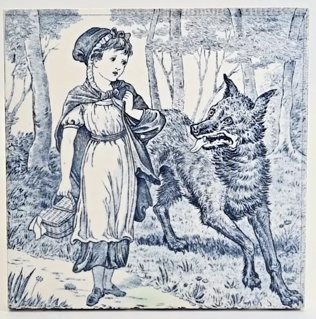 Victorian Fireplace Tile Josiah Wedgwood Red Riding Hood Series C1878
