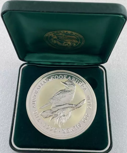 1995 Australia 10oz Specimen Silver Kookaburra in Original Perth Mint Case