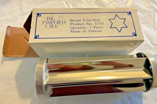 The Pampered Chef #1570 Bread Tube | Star Shape Cookie Mold in Box