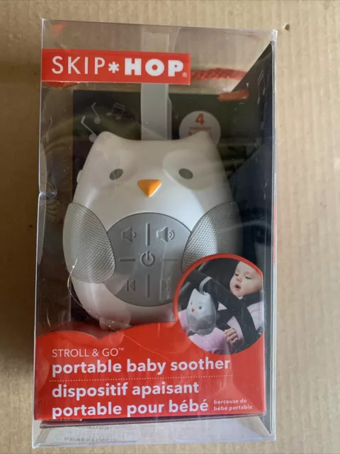 Skip Hop Baby Sound Machine Stroll & Go Portable Baby Sleep Soother, Owl White