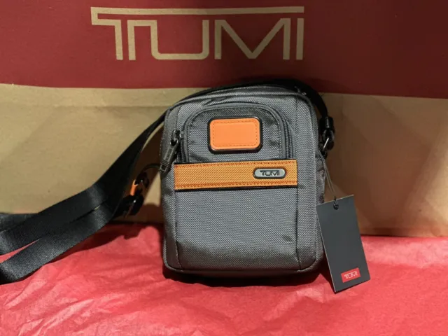 Brand New with Tag TUMI Small Crossbody Gray Orange