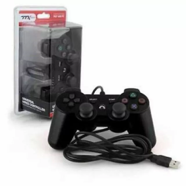 PLAYSTATION 3 WIRED CONTROLLER BLACK - JOYPAD For PS3 BRAND NEW BOX PACKED