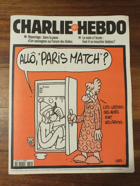 CHARLIE HEBDO N°350 Mars 1999 - Couverture Charb, Paris Match EUR 4,00