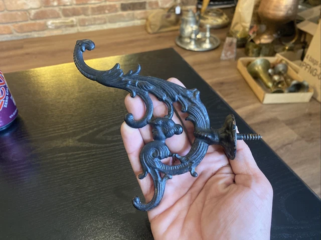 Vintage Cast Iron Ornate Victorian Style Triple Coat Hook