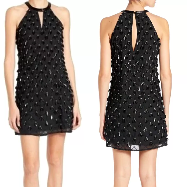 Parker Beaded/ Tassel Sansa Halter Dress  Sz 12  $528   *546