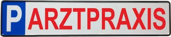 Parkplatzschild ARZTPRAXIS 52x11 Parkverbot Parken verboten KFZ-Schild ROT #P4