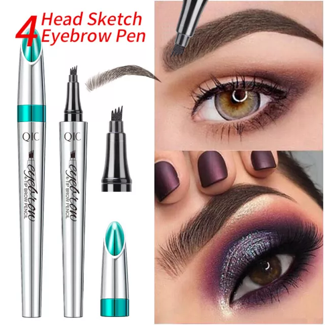 Microblading Tattoo Eyebrow 3D liquid Ink Pen Waterproof 4 Fork Pencil Brow