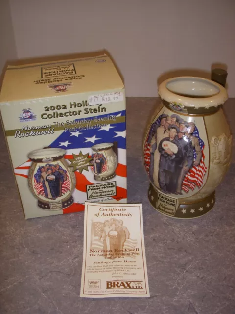 "Package From Home" Beer Stein, Norman Rockwell, Saturday Evening Post, Nib!