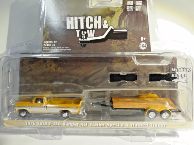 Greenlight 1976 Ford F-150 Ranger Xlt Trailer Special & Flatbed Trailer