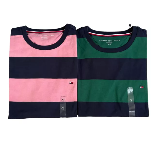 Tommy Hilfiger Men's Regular Fit Rugby Stripe Short Sleeve T-Shirt Jersey Tee