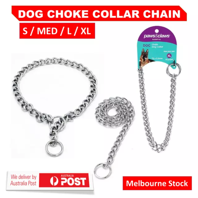 Heavy Duty Choker Collar Chain Dog Pet Slip Check Chains Round Twist Link Chrome